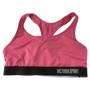 Victoria Sport‎ Pink Racerback Sports Bra Logo Band Small Activewear